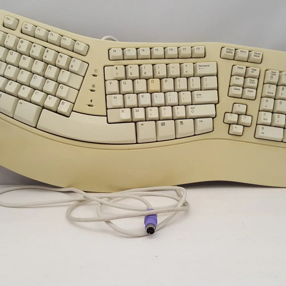 Microsoft WB-0045 X06-19347 Natural Elite Wired PS/2 White Ergonomic Keyboard